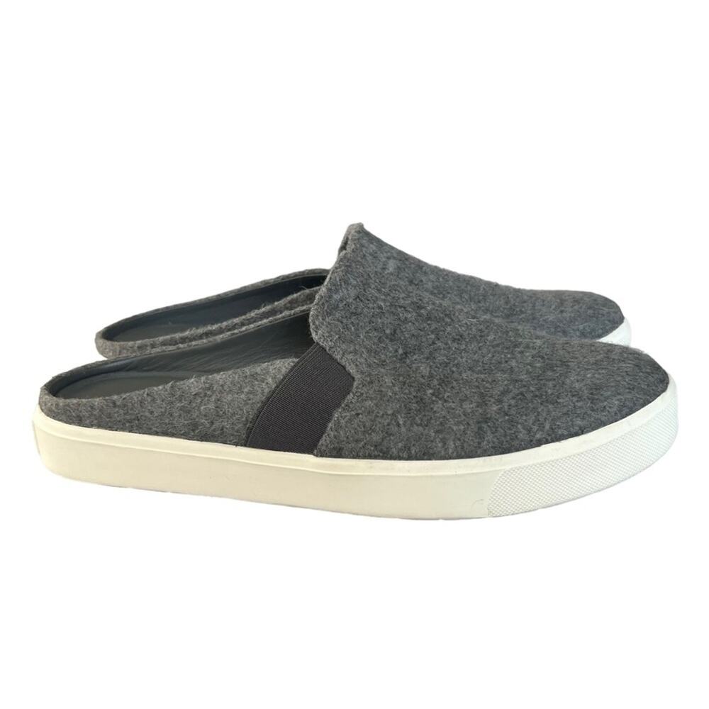Vince Blair Wool Heather Gray Slip-On Sneaker Mule Shoes Size 8